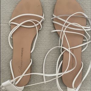 Lovers + Friends strappy white sandals. Womens size 8.